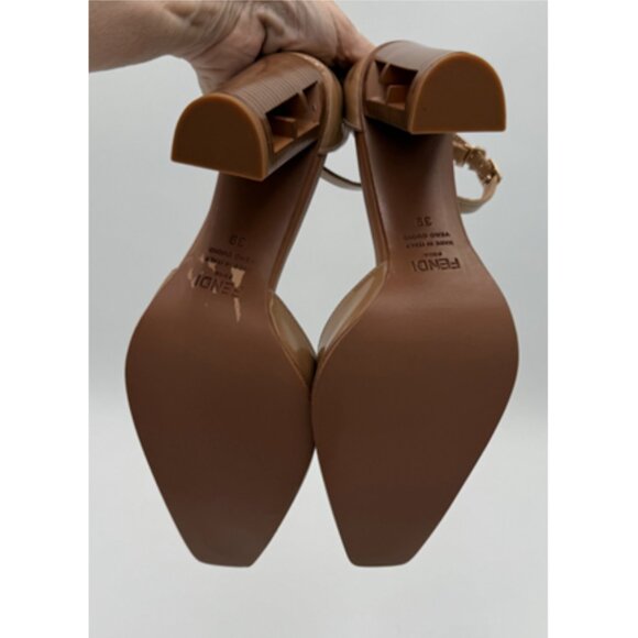 Worn Once - Fendi Calf-Skin Pointed Toe Ankle-Strap Heels - 39/8.5 - Picture 9 of 10